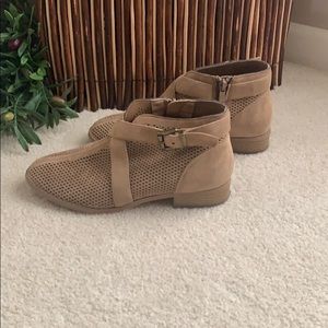 JC Tan Suede Booties